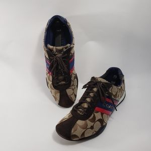 Coach "Jayme" Sneakers Khaki/Navy/Magenta sz 7